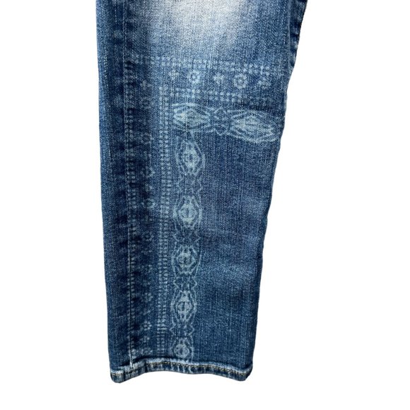 Mavi Jeans Co. Womens Size 30 Distressed Straight Bohemian Tribal Print Denim - Picture 13 of 16
